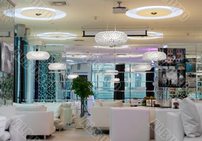 Interior of fashionable restaurants
