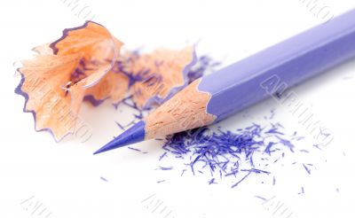 Sharpened pencil and wood shavings