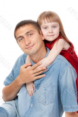 father and young daughter sitting on the floor