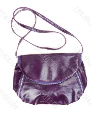 purple women bag isolated on white background