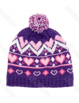 knitted hat with pompons