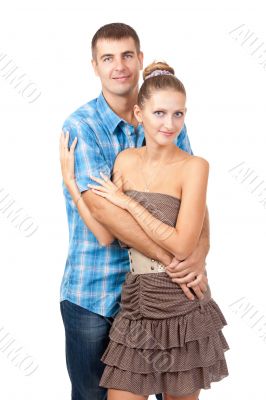 Loving couple embracing