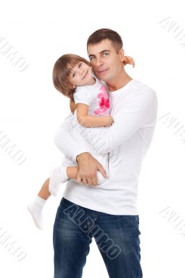 Happy man and his daughter