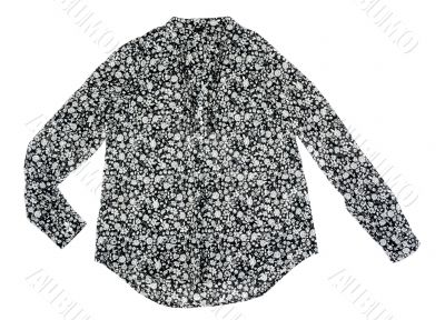 Fashionable women`s blouse in dark colors.