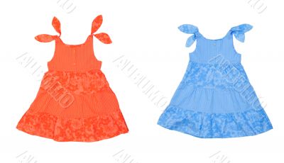 Collage of two children`s clothes