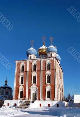 Golden domes of  Ryazan Kremlin 