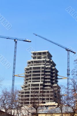 Cranes at the construction site