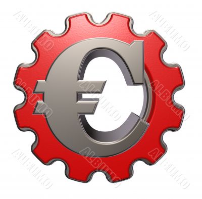 euro symbol and gear wheel
