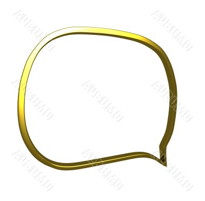 3D Golden Speech Bubble