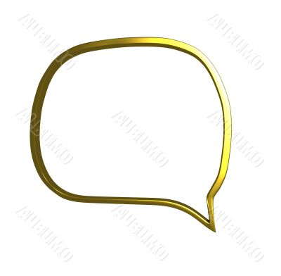 3D Golden Speech Bubble