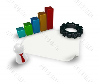 business graph and gear wheel