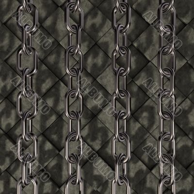 chains on stone background