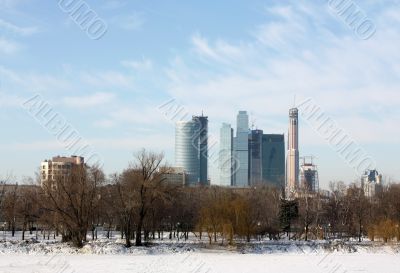 City park in winter