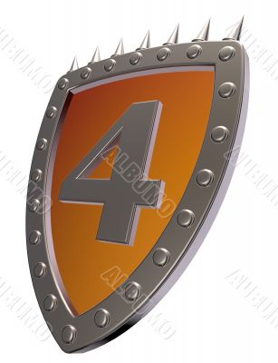 number on metal shield