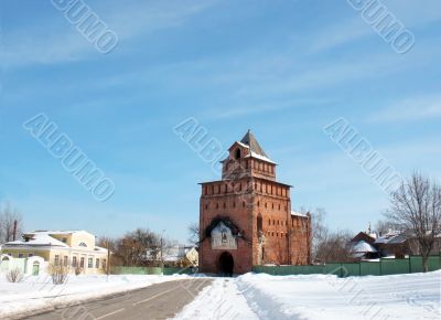 Wall tower of ancient fortress