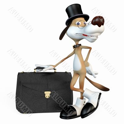 Dog the businessman.