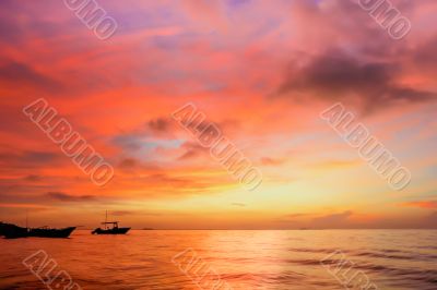 Sunset at Yucatan Peninsula Beach 