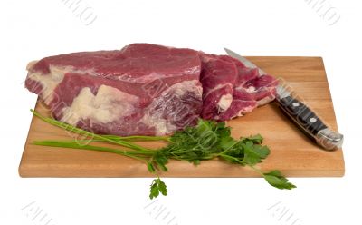 Raw meat on a cutting board