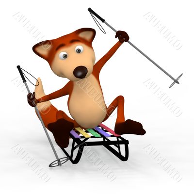 The  fire fox goes for a drive.