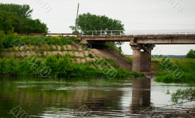 Road bridge over the river