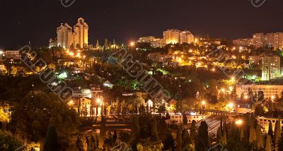 A night view of the city Yalta