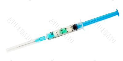 Syringe with capsules isolated