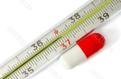 thermometer medical with pill
