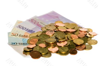 Coins of euro currency