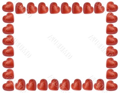 love frame with red hearts 