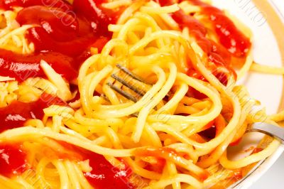 pasta in fork