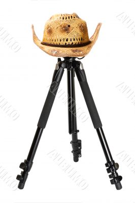 hat on tripod 