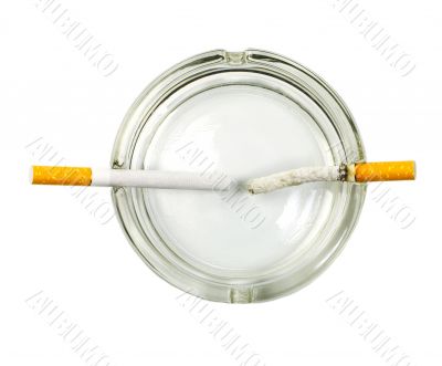 cigarette in ashtray 