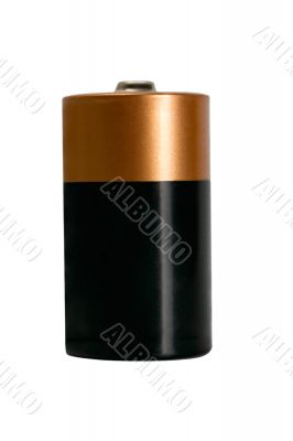 Battery over white