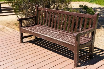 wooden park bench