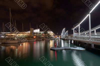 night Port Vell in Barcelona