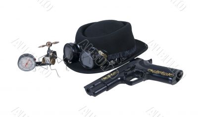 Hand Gun Goggles Hat and Steam Gadget