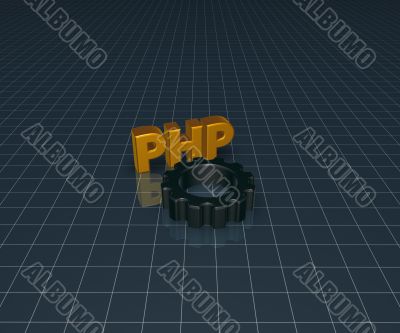 php tag and cogwheel