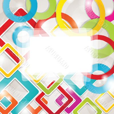Abstract background with circles and squares