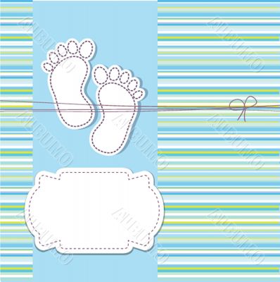 baby boy announcement card. vector illustration