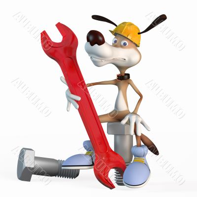 Illustration, Dog worker.