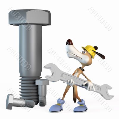 Illustration, Dog worker.