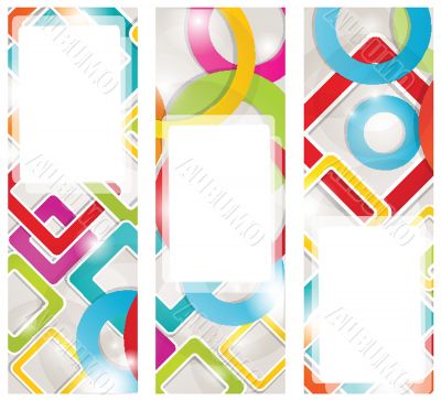 Abstract background with circles and squares