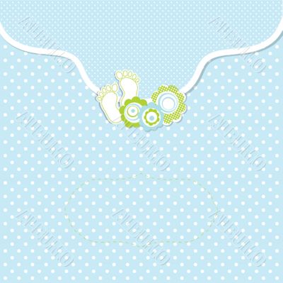 baby boy announcement card. vector illustration