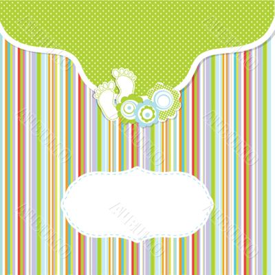 baby boy announcement card. vector illustration