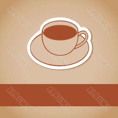 Cup of coffee. Vector illustration for bar or cafe