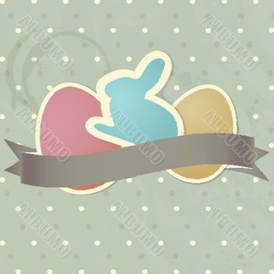 Easter card with two hand drawn eggs