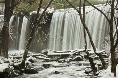 Winter Cascade on forest