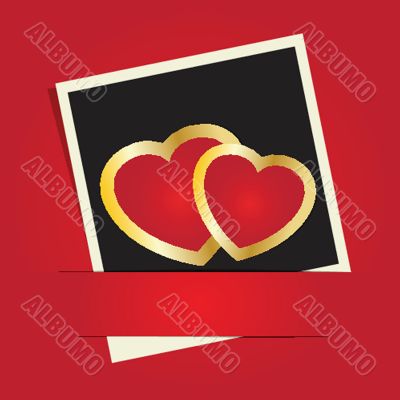 Cute vector background with two  hearts