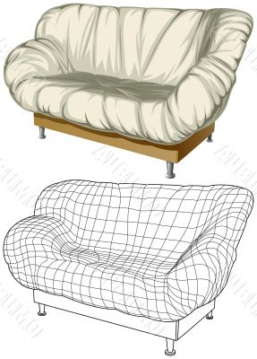 Sofa. 3D construction