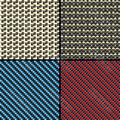 Carbon fiber, kevlar and decorative seamless patterns set